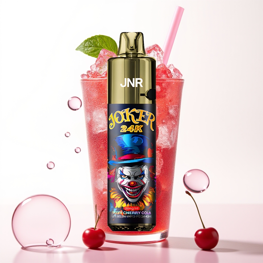 JNR Joker 24K Puffs Recarregável Vape Refrigerante Cereja-Cola 2+10ml 800mAh Tipo-C 2% Nicotina