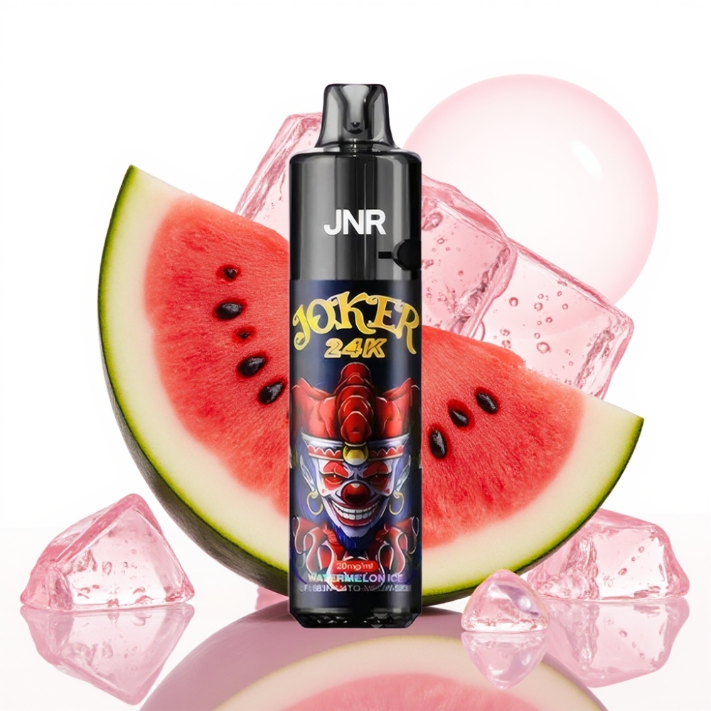 JNR Joker 24K Puffs Vape Recarregável Melancia Gelo 2+10ml 800mAh Tipo-C