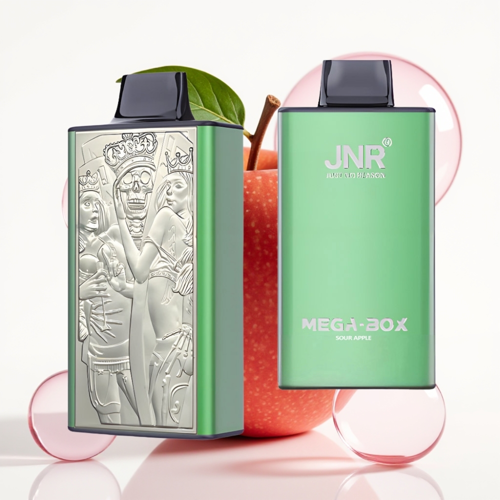 JNR Mega Box 25000 Puffs Descartável Maçã Verde 30ml 850mAh Dual Mesh