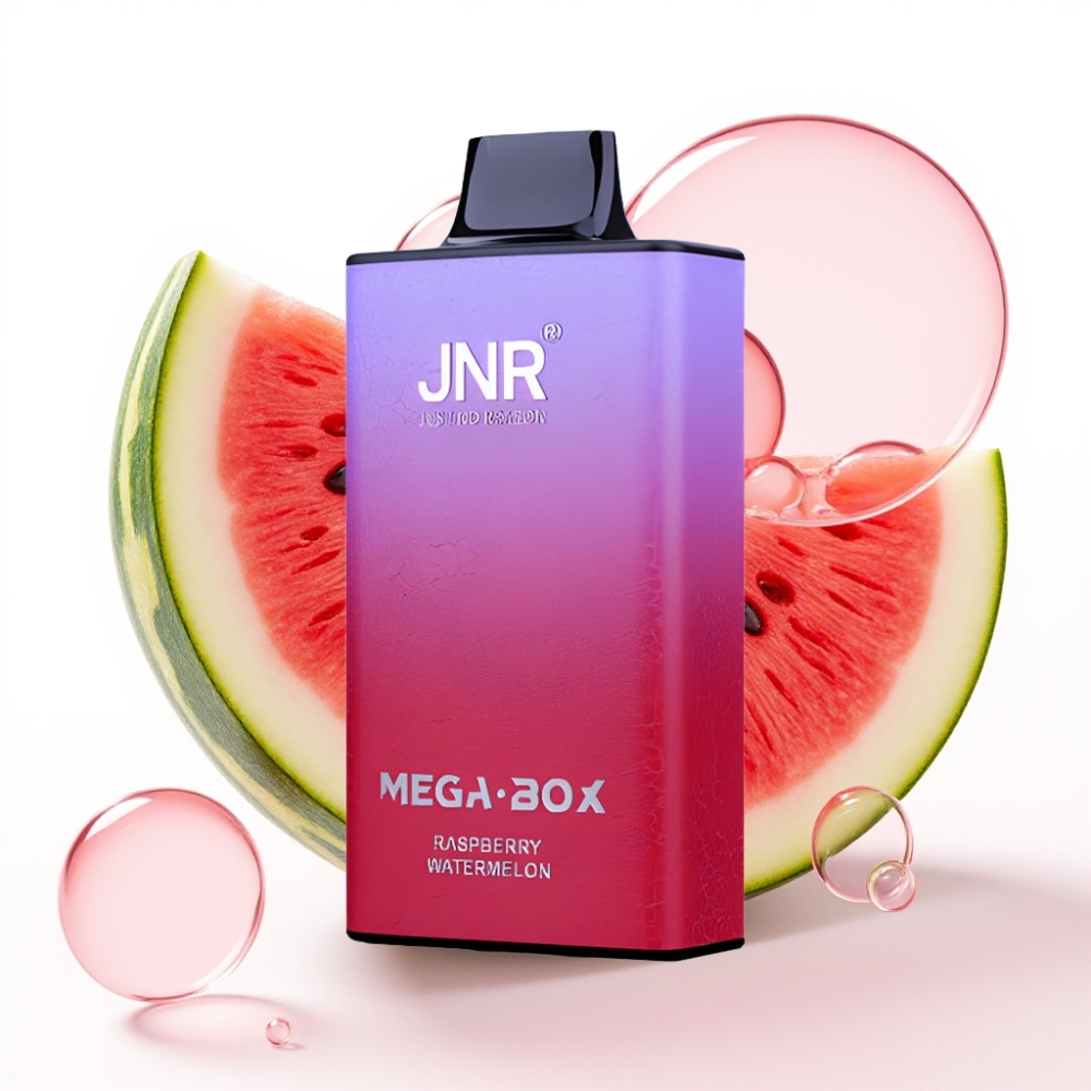 JNR Mega Box 25000 Puffs Disposable Vape - Framboesa Melancia, 30ml, 850mAh, Dual Mesh, Tipo-C