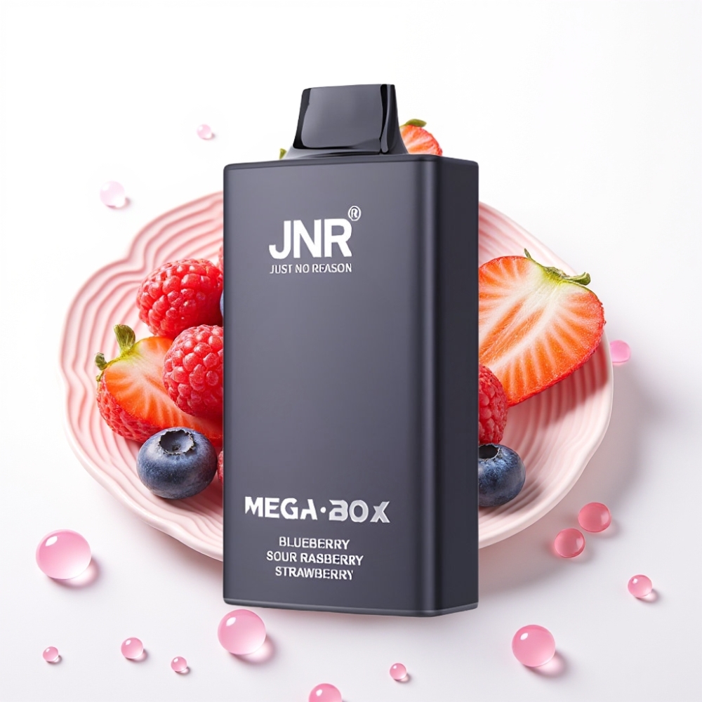 JNR Mega Box 25000 Puffs Reutilizável Sabor Mirtilo Framboesa Azeda Morango 30ml 850mAh