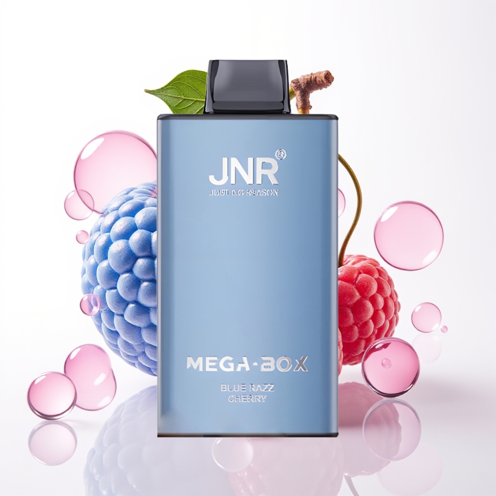 JNR Mega Box 25000 Puffs Vape Descartável Blue Razz Cherry 30ml 850mAh Dual Mesh