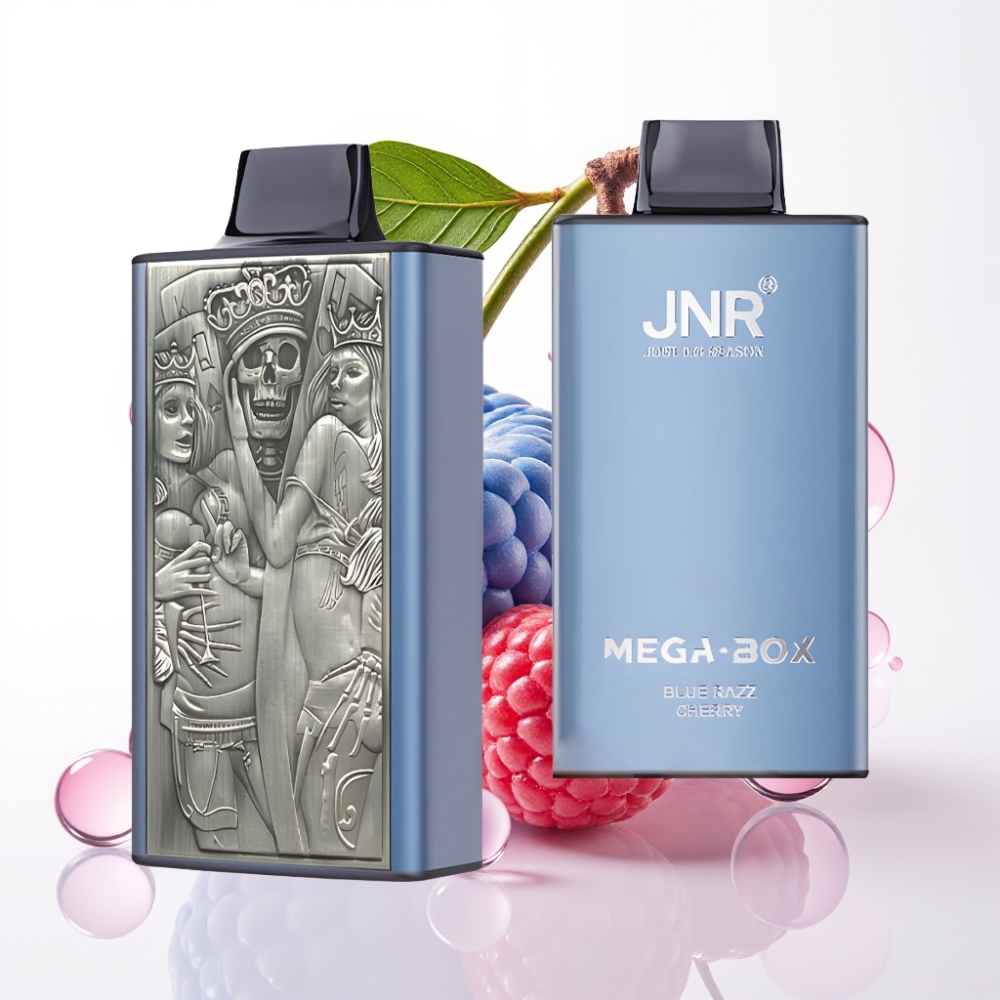 JNR Mega Box 25000 Puffs Vape Descartável Blue Razz Cherry 30ml 850mAh Dual Mesh