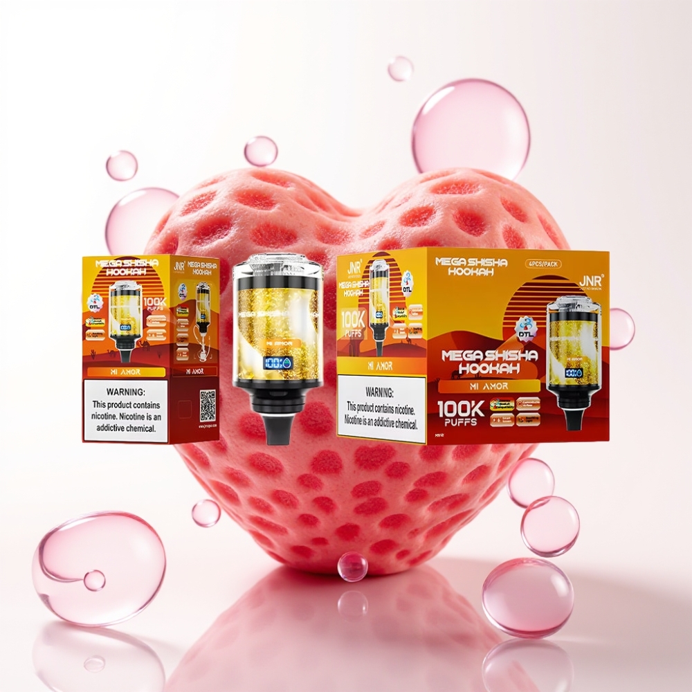 JNR Mega Shisha Hookah 100K Compatibilidade Desktop 60ml Tela Inteligiva Mi Amor