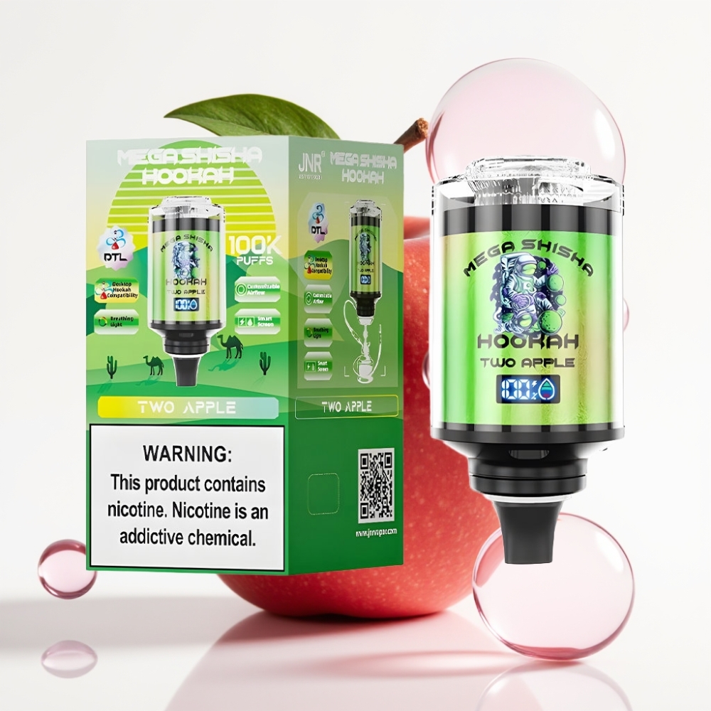 JNR Mega Shisha Hookah 100K Desktop Compatibilidade Dois Sabores de Maçã