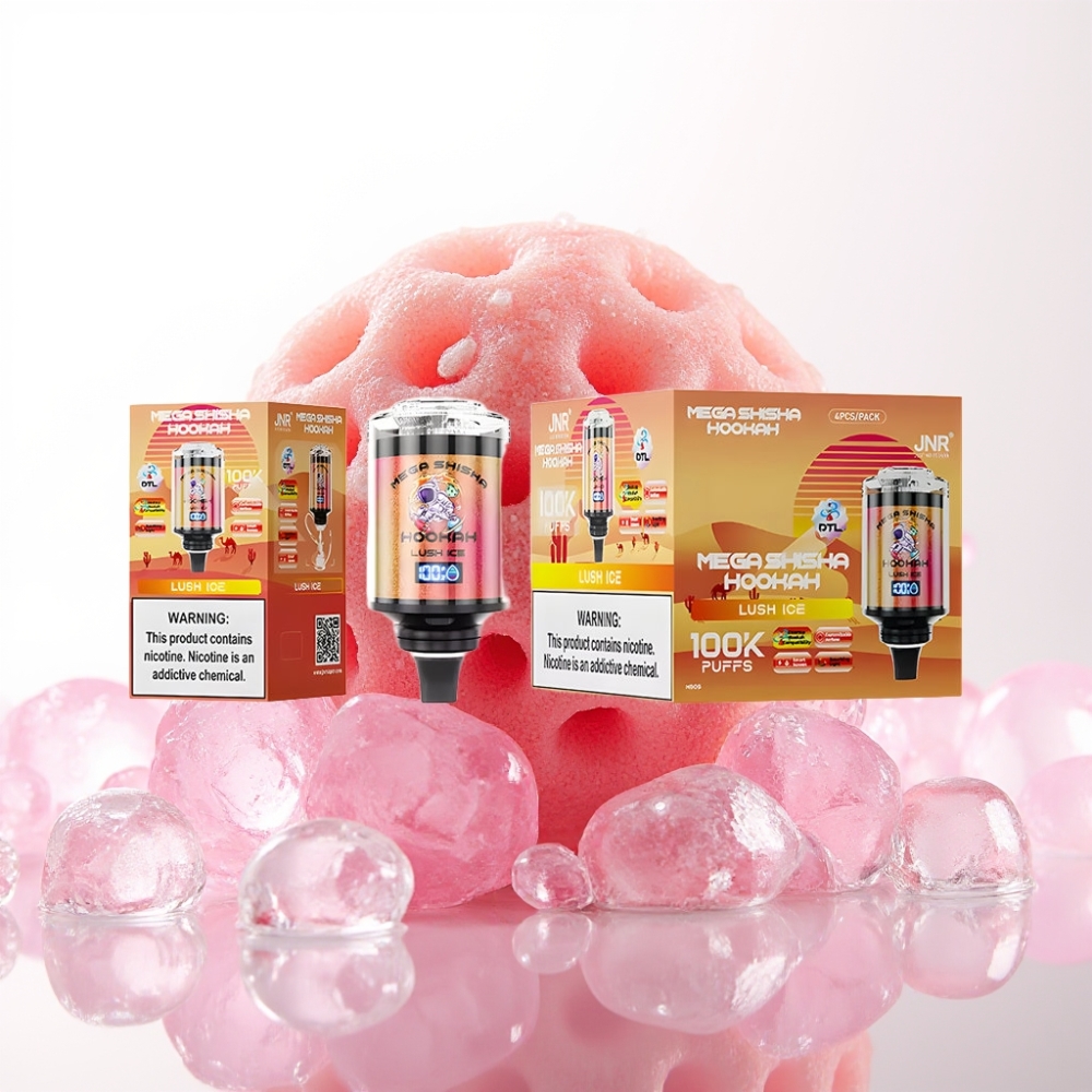 JNR Mega Shisha Hookah 100K Desktop Compatibilidade Gelo Refrescante 60ml 2200mAh Tela Intelig