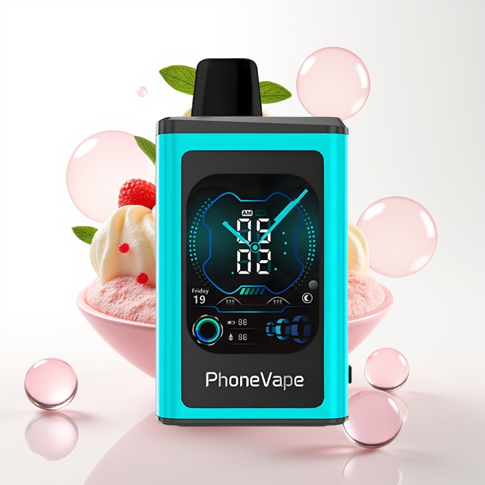 JNR PhoneVape 30000 puffs Recarregável Bateria 850mAh Tipo-C Menta Miami App Controle Câmera Remota Tela Completa