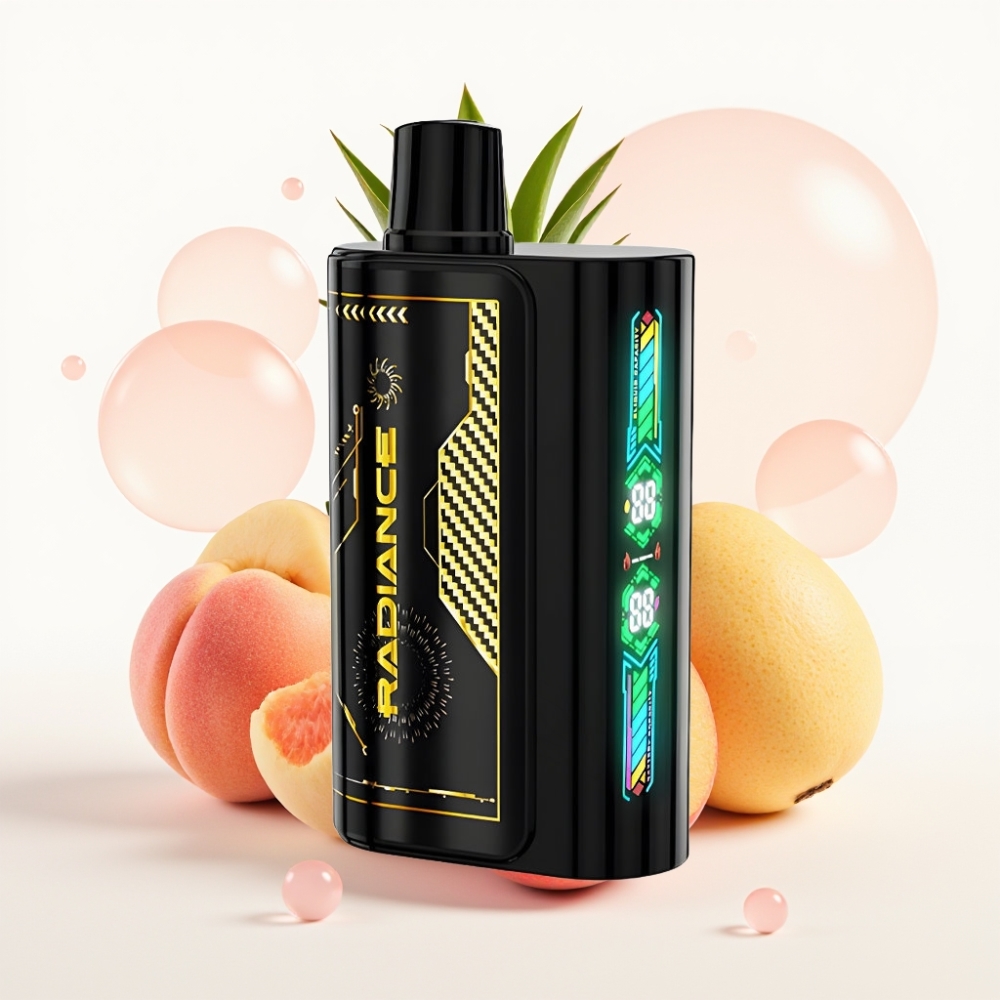 JNR Radiance 31000 Puffs Recarregável PEACH MANGO PINEAPPLE Tela Inteligente Dual Mesh