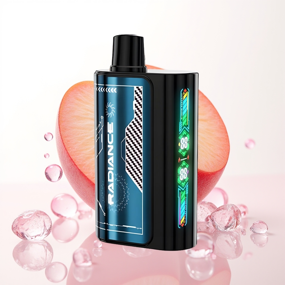 JNR Radiance 31000 Puffs Recarregável Tipo-C Pêssego Gelo Verão Tela Animada Dual Mesh