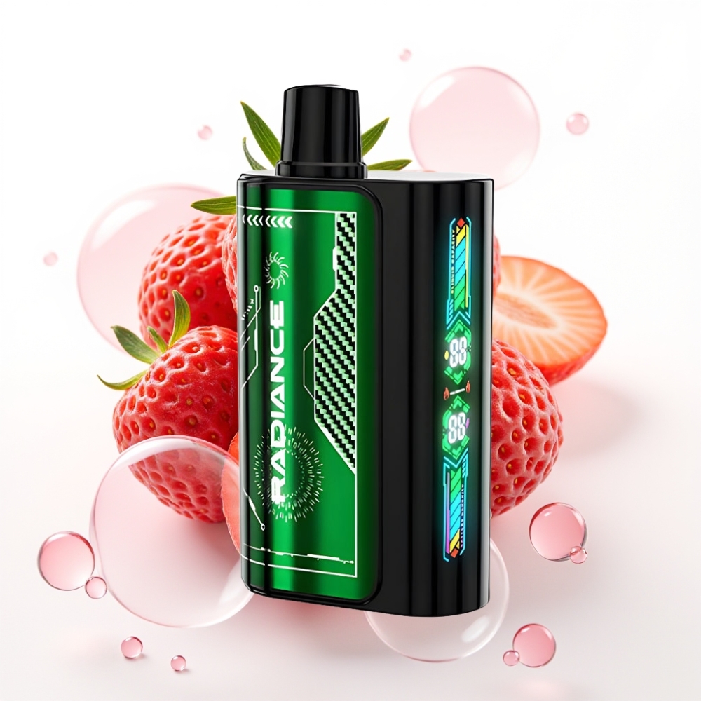 JNR Radiance 31000 Puffs Recarregável Tipo-C Tela Inteligente Sabor Morango Kiwi