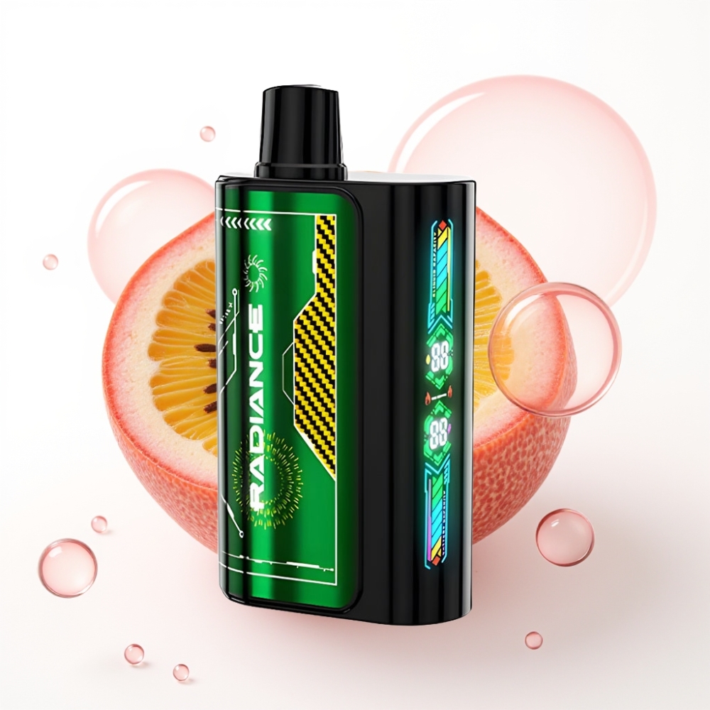 JNR Radiance 31000 Puffs Recarregável com Tela Animada e Sabor MARACUJÁ KIWI