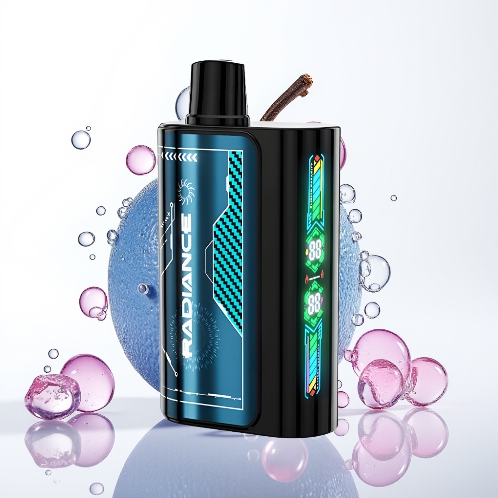 JNR Radiance 31000 Puffs Rechargeable Tipo-C 28ml Tela Inteligente Dual Mesh Sabor Framboesa Azul Gelo