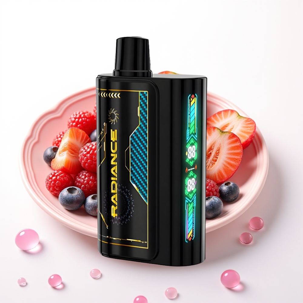 JNR Radiance 31000 Puffs Vape Descartável MISTURA DE FRUTAS VERMELHAS, 28ml, Bateria 950mAh, Tipo-C