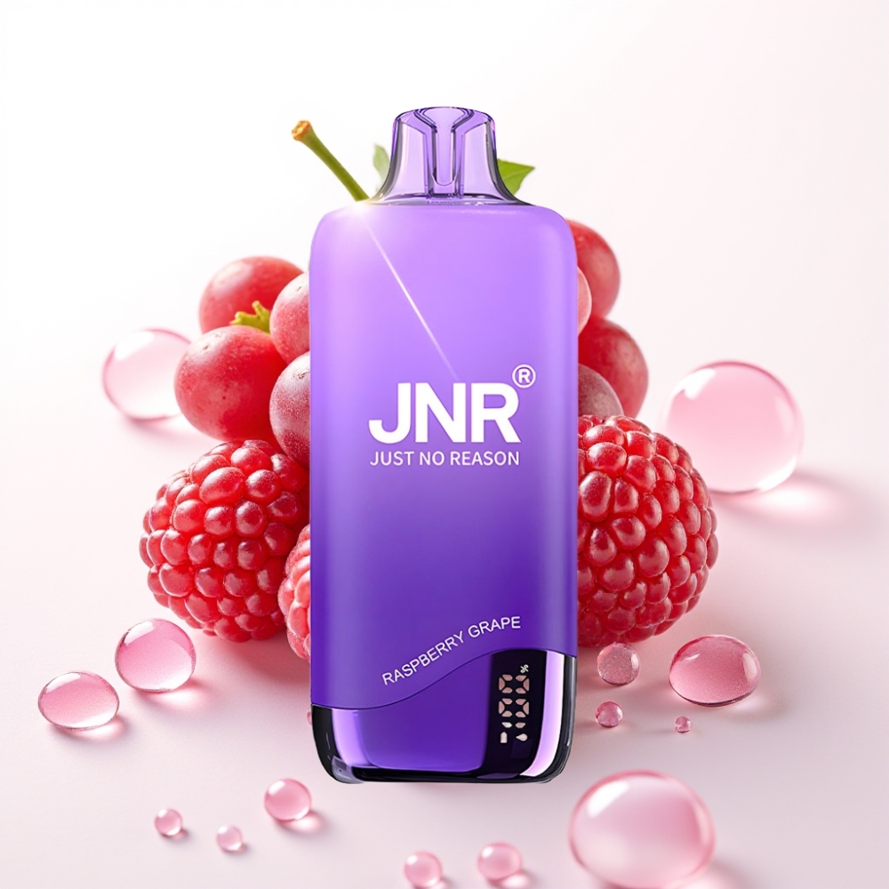 JNR Rainbow 10500 Puffs Disposable Vape Framboesa Uva com Bateria 600mAh e 18ml
