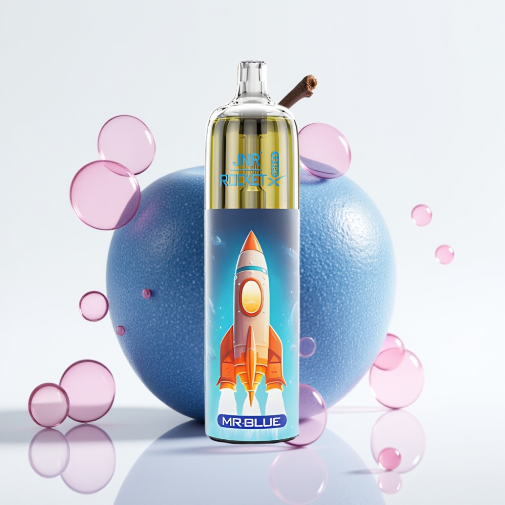 JNR Rocket-X 12400 Puffs Vape Descartável Mr. Blue com Fluxo de Ar Ajustável, RGB e 25ml
