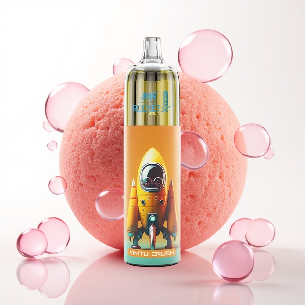 JNR Rocket-X 12400 Puffs Vape Descartável com Fluxo de Ar Ajustável, RGB, Sabor Vimtu Crush