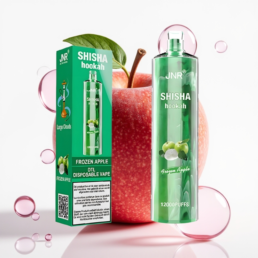 JNR Shisha Hookah 12000 Puffs Maçã Congelada 24ml 750mAh Tipo-C 0.6 Ohm