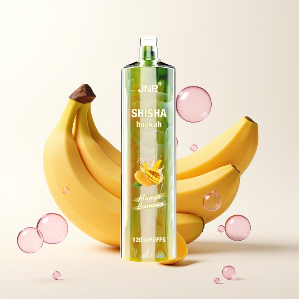 JNR Shisha Hookah 12000 Puffs Vape Descartável Manga Banana 750mAh Tipo-C