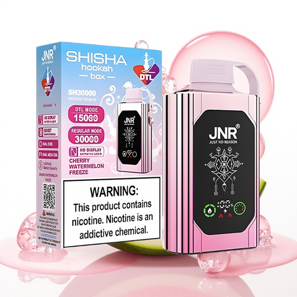 JNR Shisha Hookah Box 20500 Puffs Display HD Bateria 1000mAh Sabor Cereja Melancia Gelada