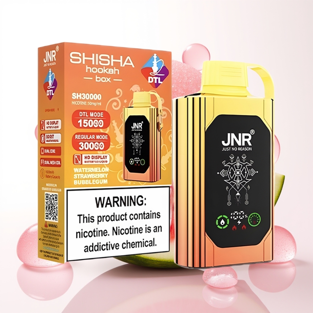 JNR Shisha Hookah Box 20500 Puffs Display HD Bateria 1000mAh Sabor Melancia Morango Chiclete