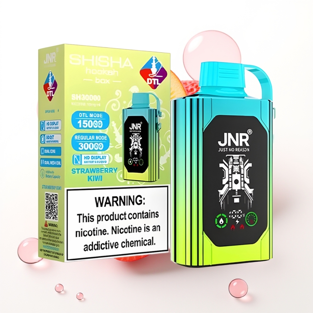 JNR Shisha Hookah Box 20500 Puffs HD Display 1000mAh Morango Kiwi Tipo-C Dual Mesh