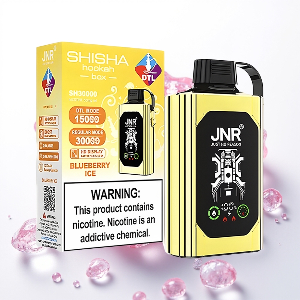 JNR Shisha Hookah Box 20500 Puffs HD Display 1000mAh Tipo-C Mirtilo Gelo