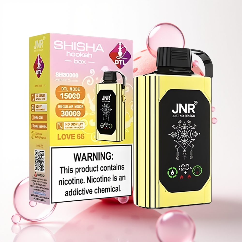 JNR Shisha Hookah Box 20500 Puffs Vape Amor 66 Tela HD Bateria 1000mAh Tipo-C Dual Mesh Coil 25ml 0%2%5%