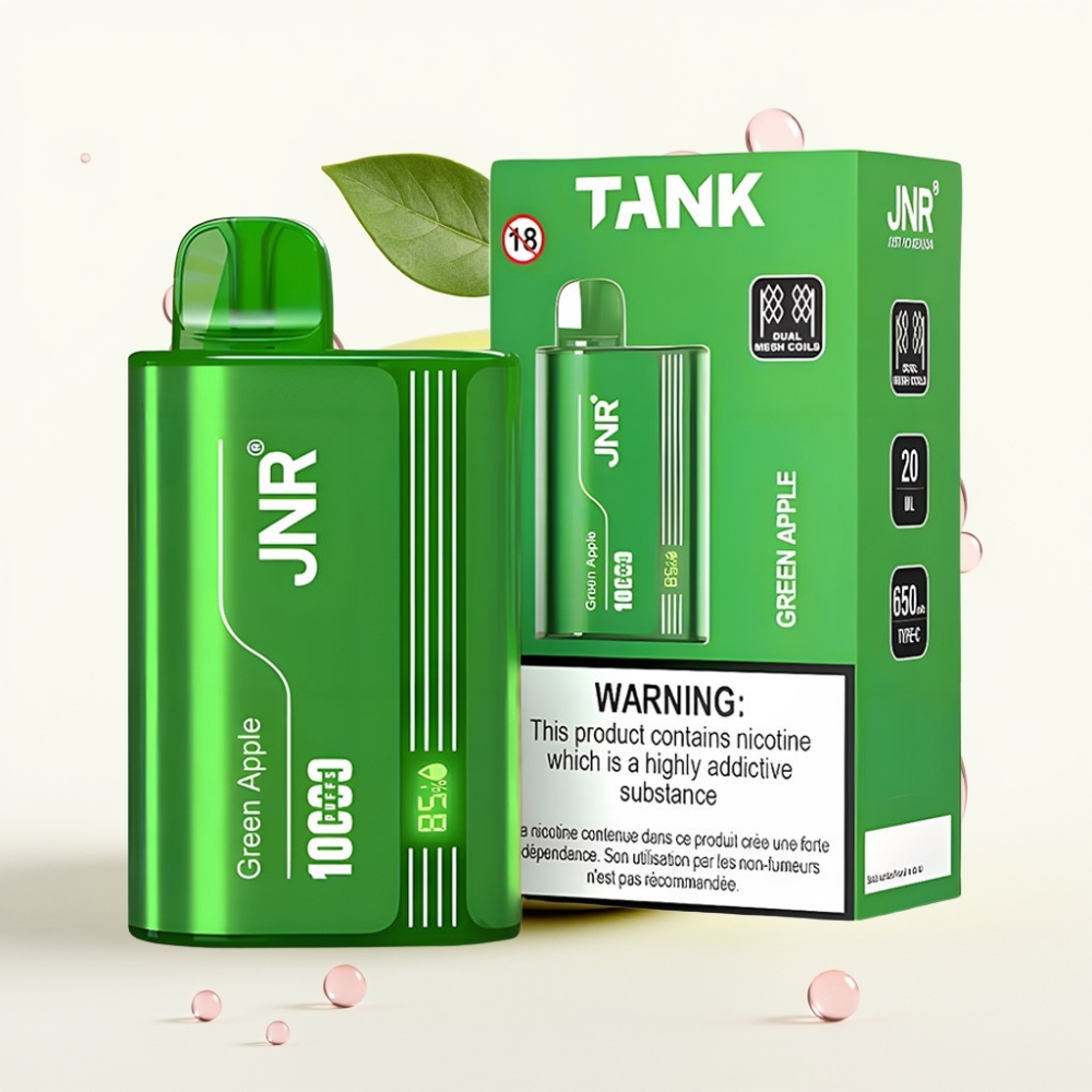 JNR Tank 10000 Puffs Vape Descarga Maçã Verde Pêssego Pêra 650mAh 20ml Tipo-C