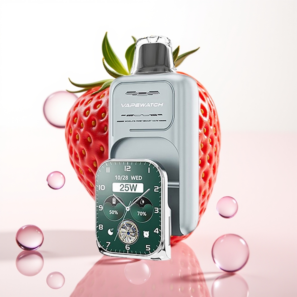 JNR VapeWatch 30000 Puffs Carga Rápida Type-C 19mL Gelo de Morango 5% Nicotina