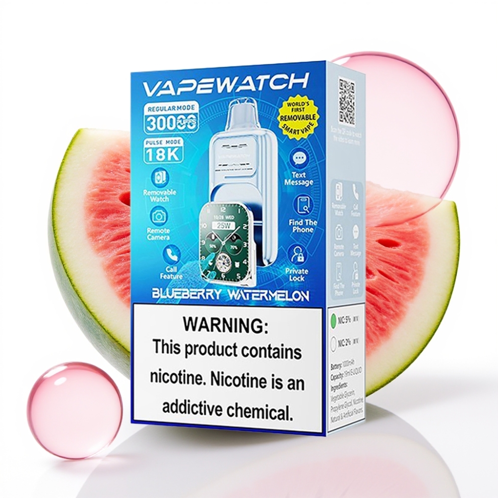 JNR VapeWatch 30000 Puffs Disposable Vape Mirtilo Melancia, 1000mAh, 19mL, 5%