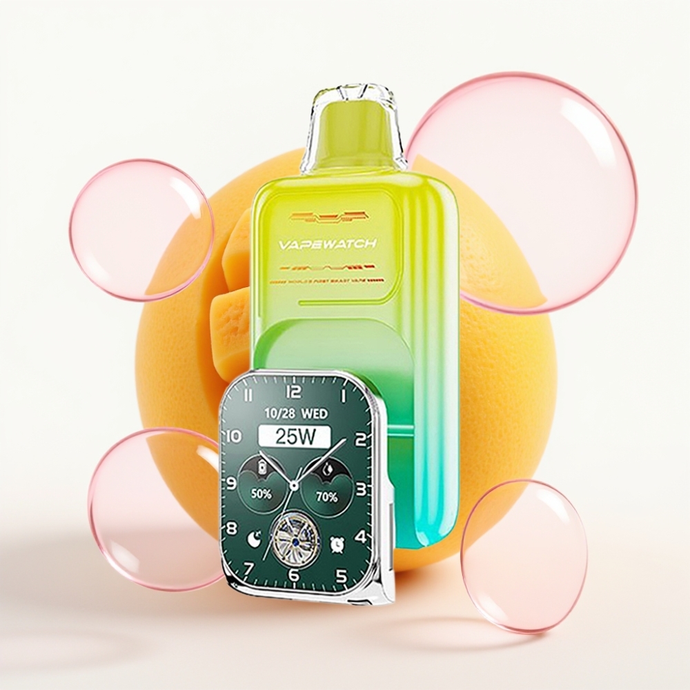 JNR VapeWatch 30000 Puffs Vape Descartável Laranja Manga 1000mAh Tipo-C 19mL 5%