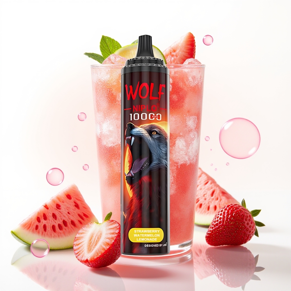 JNR Wolf Niplo 10000 Puffs 1.0 Ohm 650mAh 20ml 0%/2%/5% Morango Melancia Limonada
