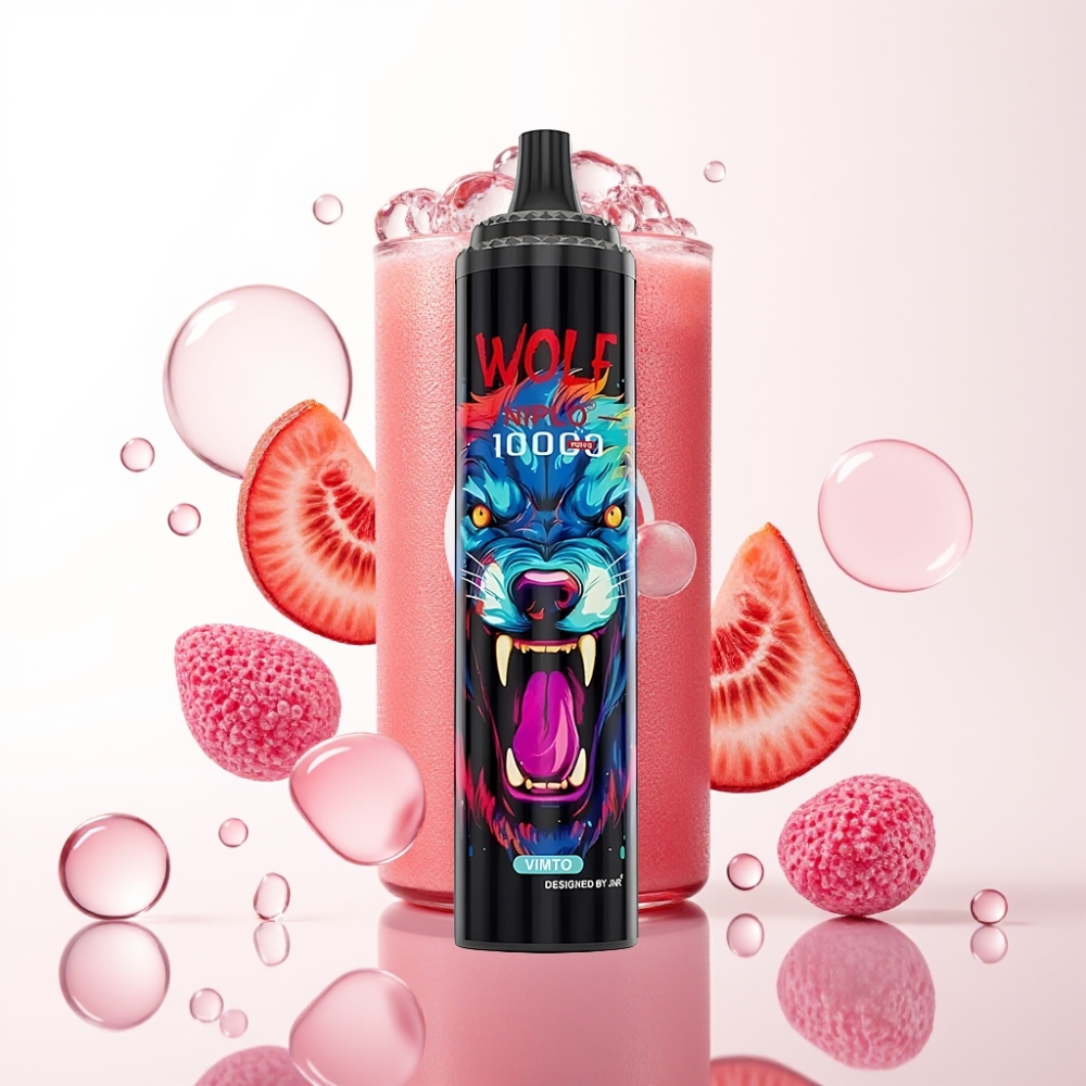 JNR Wolf Niplo 10000 Puffs Vape Descartável Sabor Vimto - 20ml, 650mAh, Tipo-C