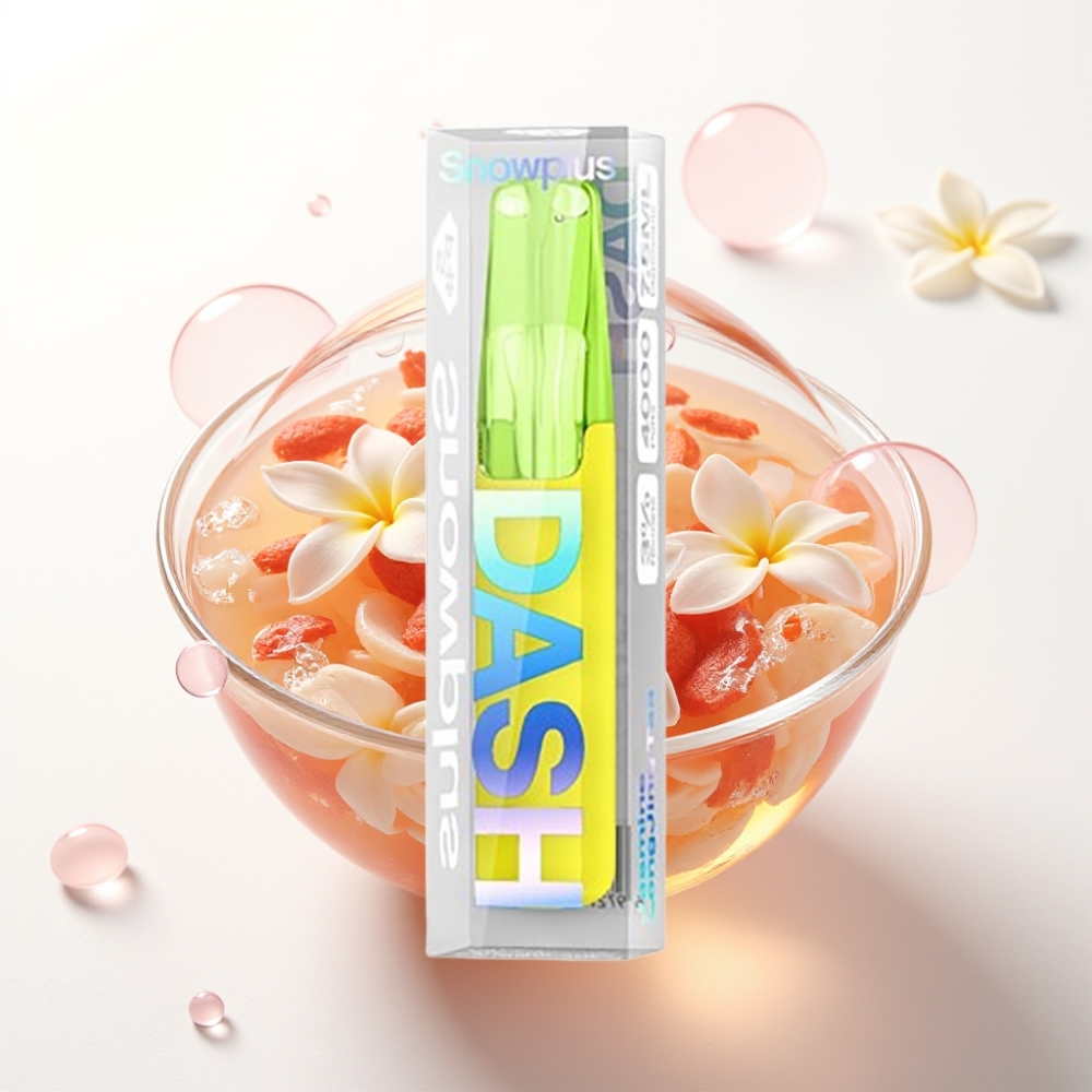 Snowplus Dash 4000 Puffs Dispositivo Descartável Chá de Jasmim LongJing, Atomizador Cerâmico, 530 mAh, 7,5 ml