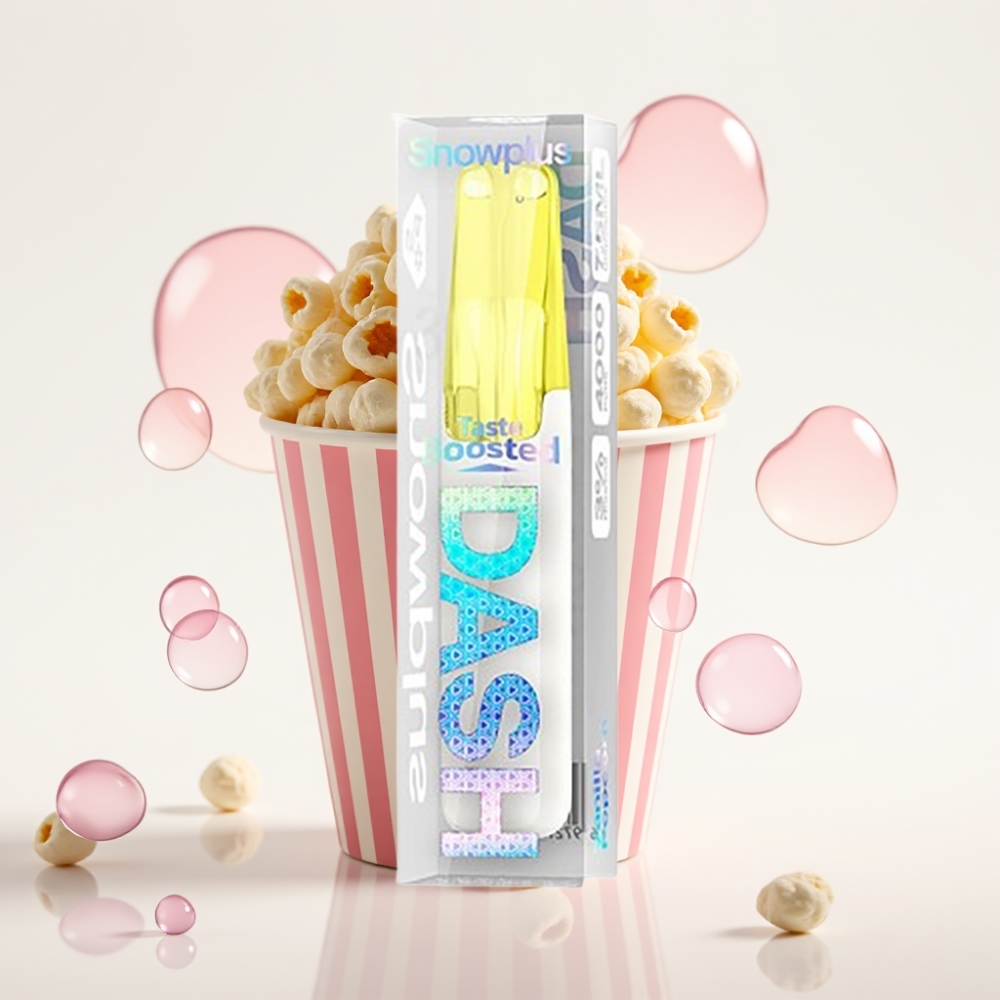 Snowplus Dash 4000 Puffs Dispositivo Descartável Pipoca de Baunilha Cerâmico 7,5 ml 530 mAh