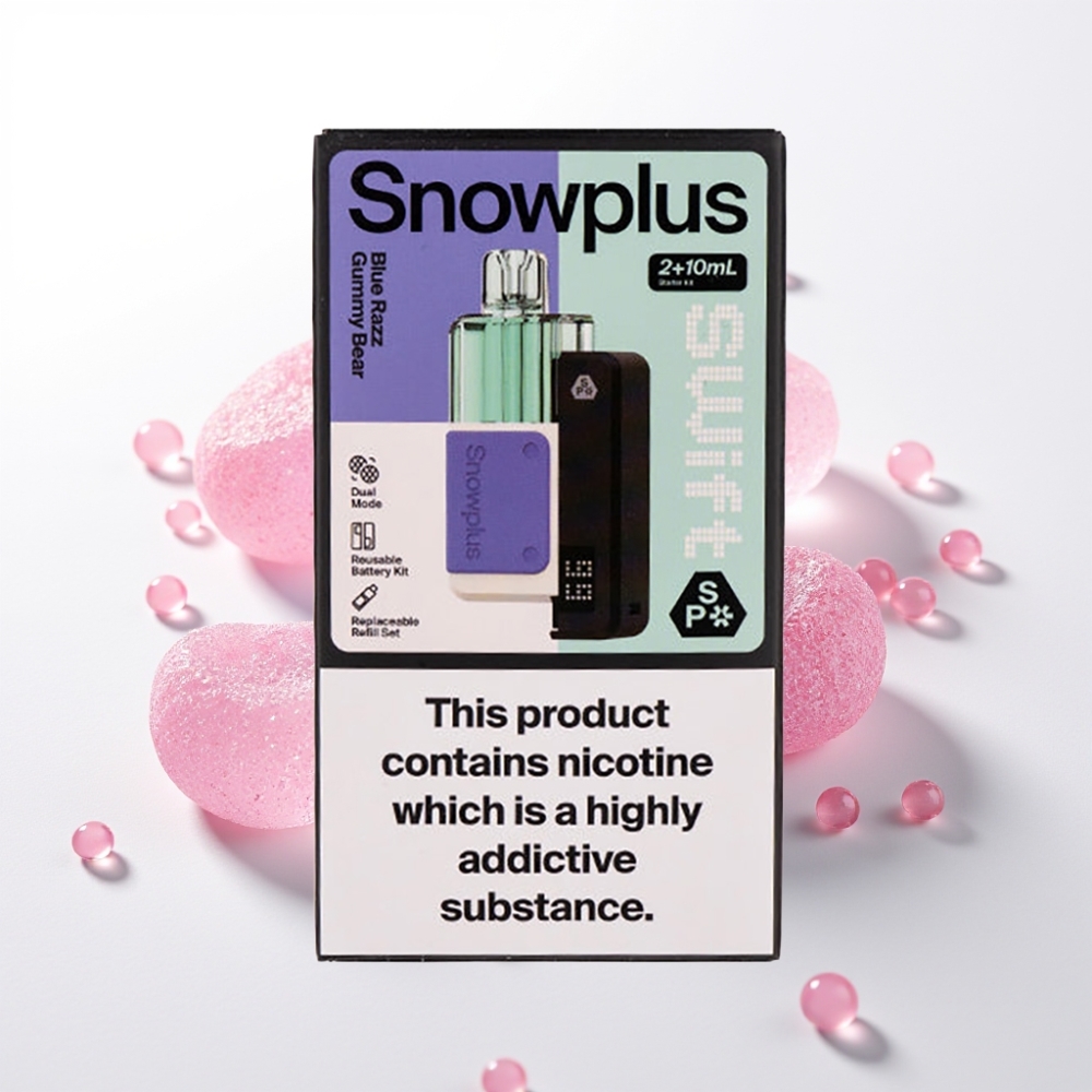 Snowplus Swift 5000 Puffs Dual Mesh 1000mAh Sabor Ursinho de Goma Blue Razz