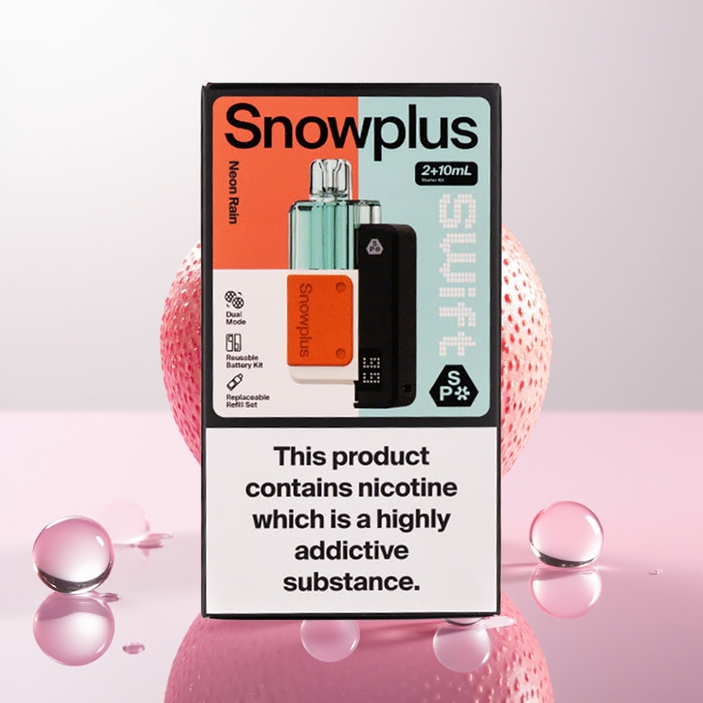 Snowplus Swift 5000 Puffs Kit Pod Pré-preenchido Chuva Neon, 1000 mAh, 2+10 ml, 2% Nic