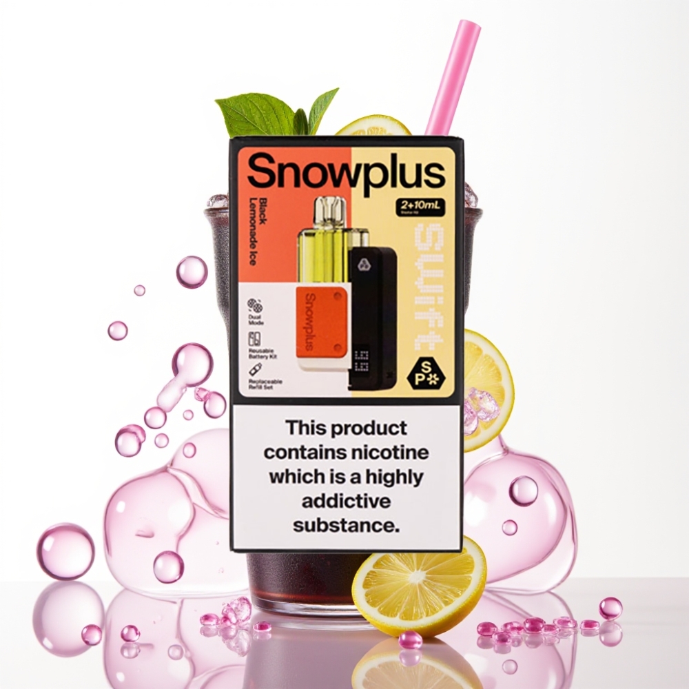 Snowplus Swift 5000 Puffs Pod Kit Limonada Preta Gelo, 1000 mAh, Dual Mesh, 2+10 ml, 2%