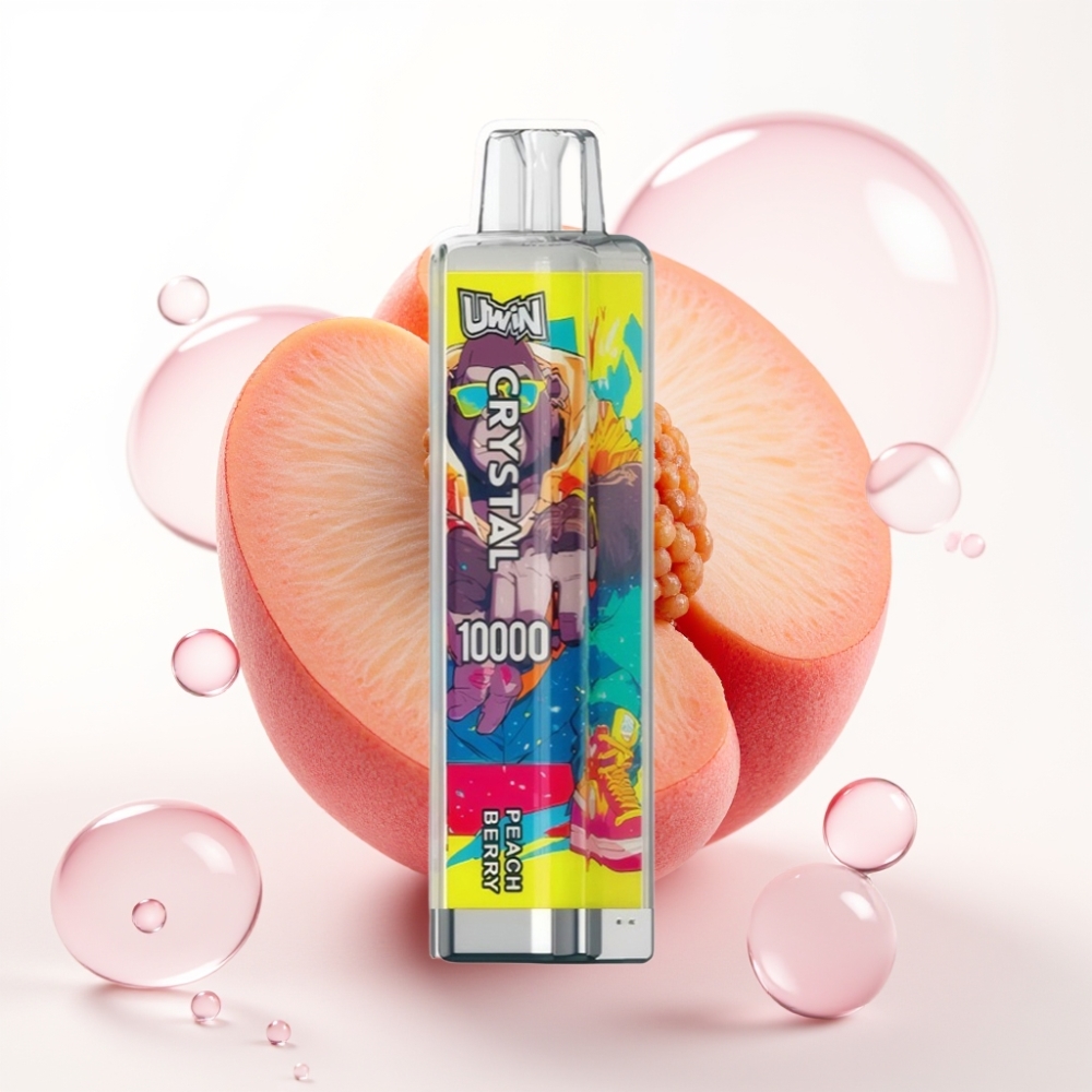 UWIN Crystal 10000 Puffs Dispositivo Vaporizador Descartável Pêssego e Frutas Vermelhas