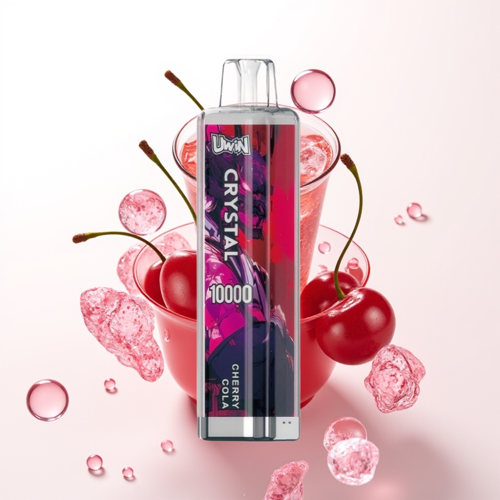 UWIN Crystal 10000 Puffs Recarregável Sabor Cereja-Cola com Luzes RGB e Tipo-C