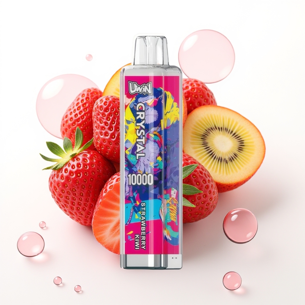 UWIN Crystal 10000 Puffs Recarregável Sabor Morango Kiwi 18ml 5% RGB