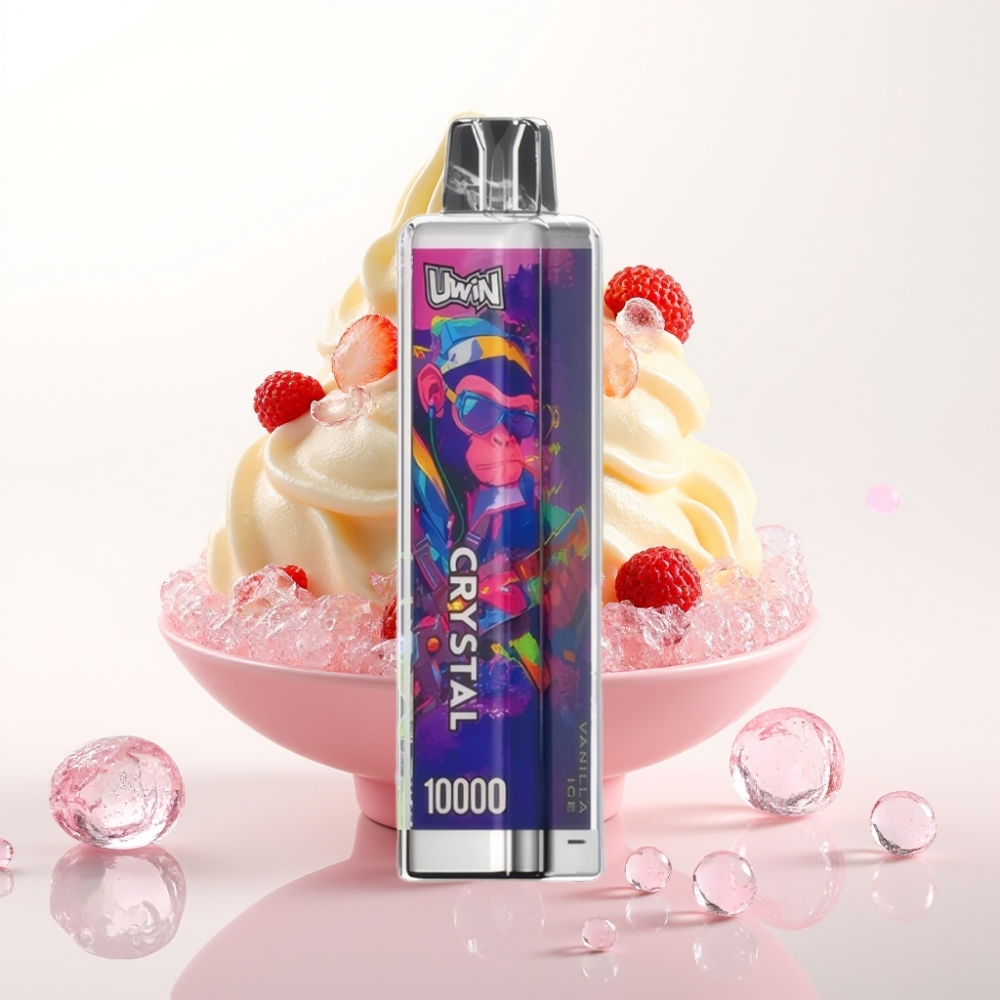 UWIN Crystal 10000 Puffs Recarregável Vanilla Ice 18ml 0.8 Ohm RGB