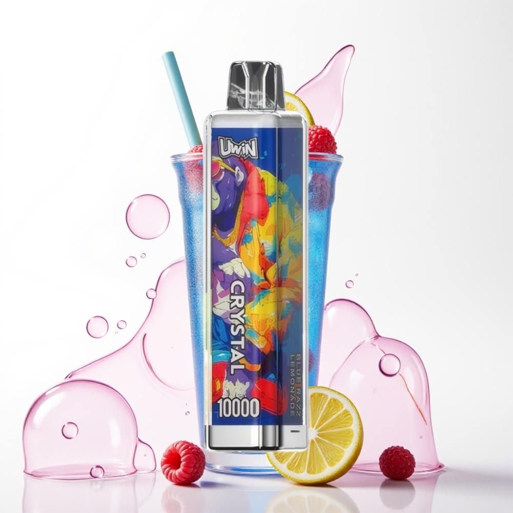 UWIN Crystal 10000 Puffs Vape Descarga Azul Limonada Recarregável 18ml 5% RGB