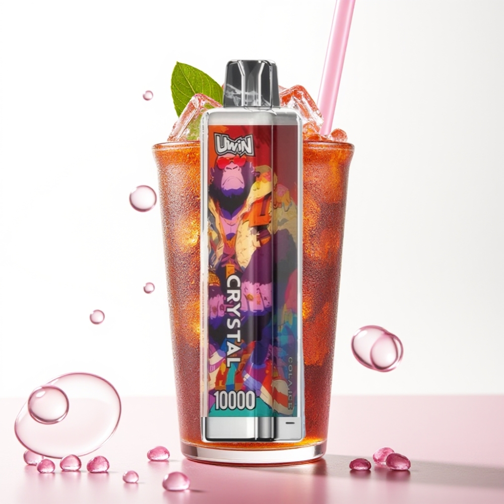 UWIN Crystal 10000 Puffs Vape Descarga Gelo Recarregável 18ml 650mAh RGB Cola Ice