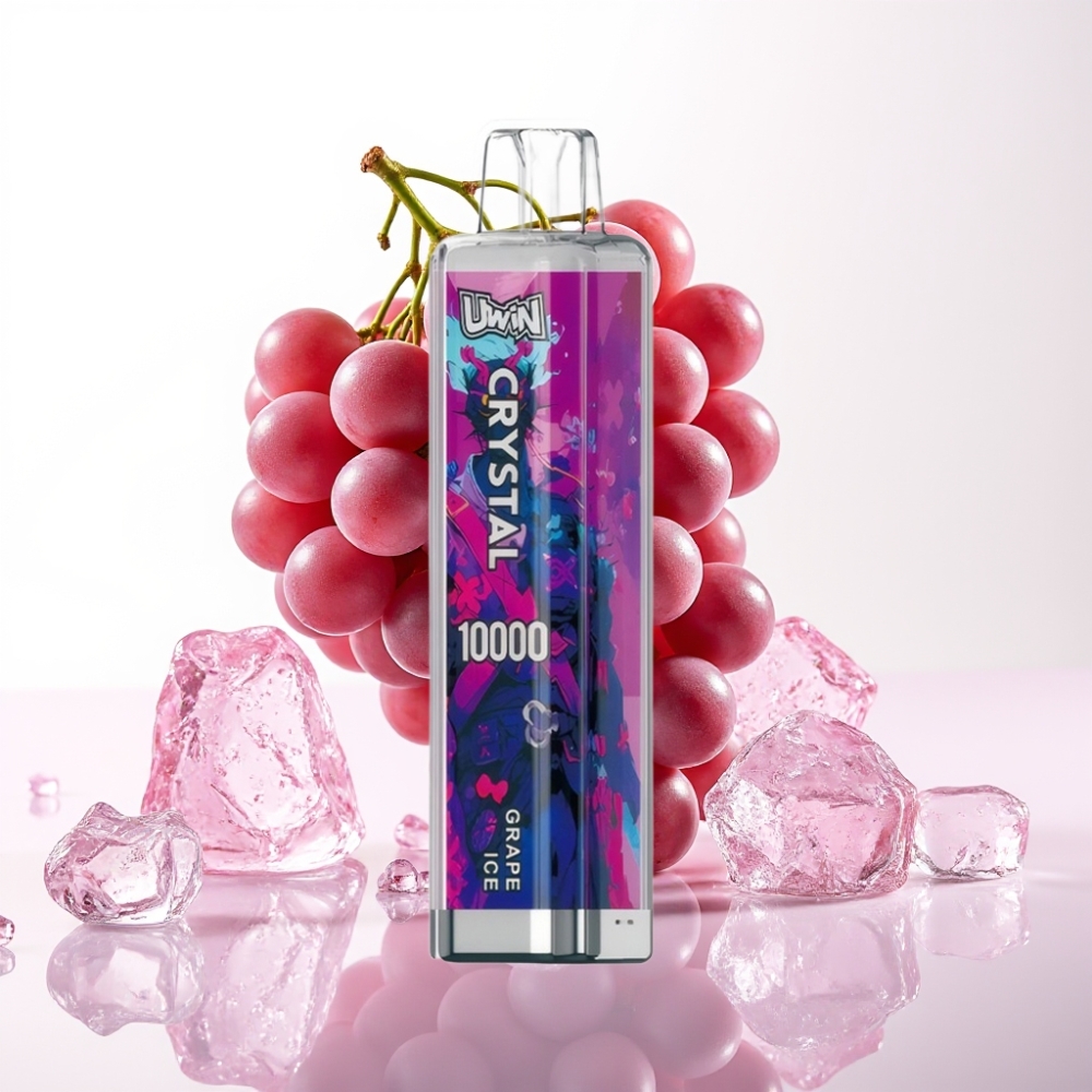 UWIN Crystal 10000 Puffs Vape Gelo de Uva Recarregável 18ml 5% RGB