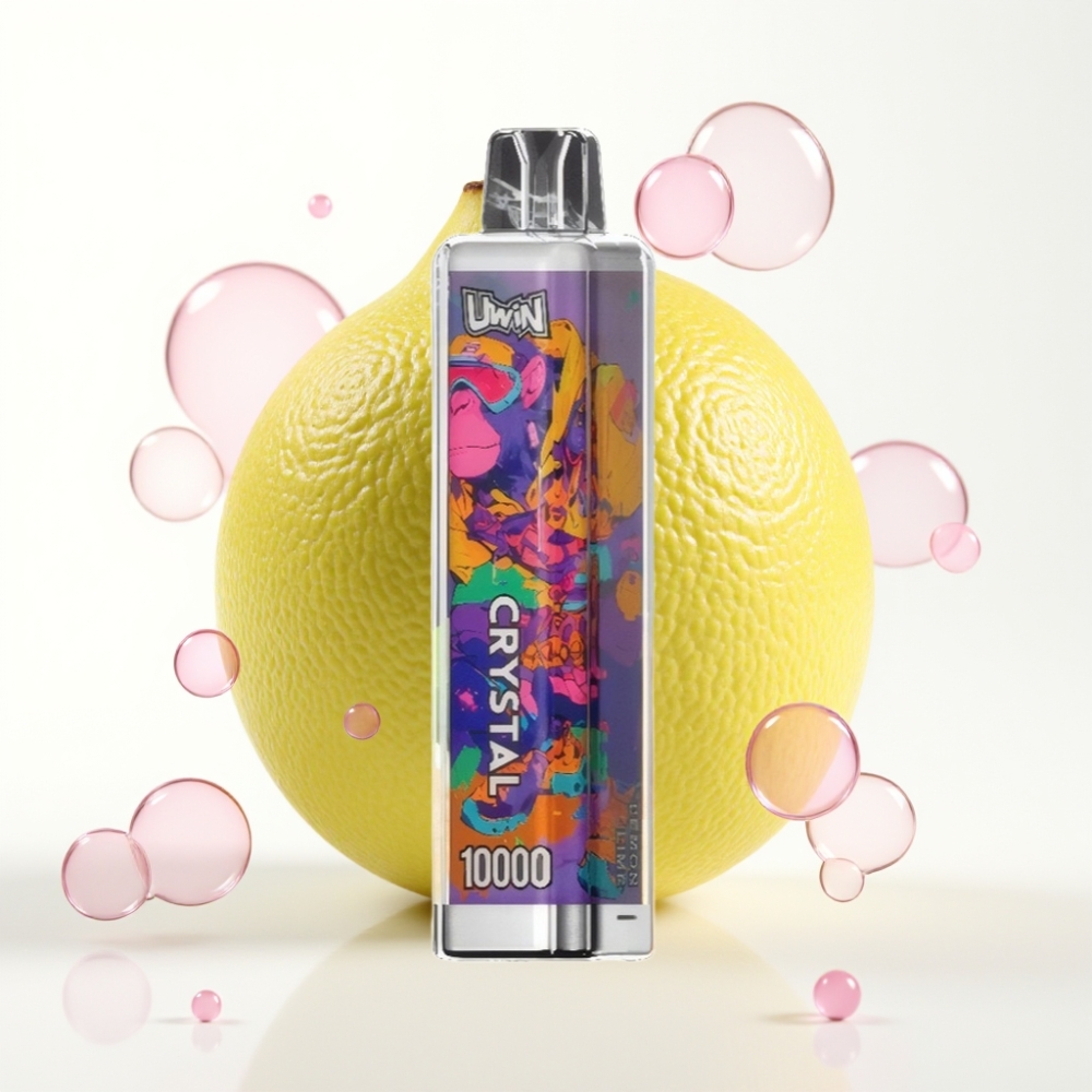 UWIN Crystal 10000 Puffs Vape Recarregável Limão Lima 18ml 650mAh Type-C RGB