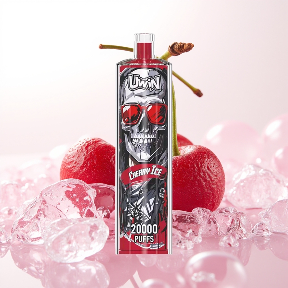 Uwin Shisha Hookah Crystal 20000 Puffs Cereja Gelo 22ml 650mAh Type-C Mesh Coil