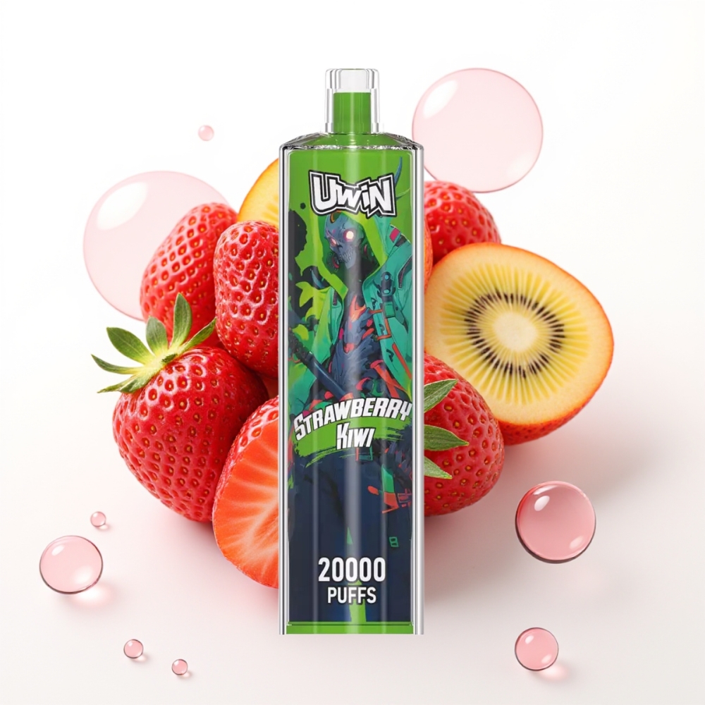 Uwin Shisha Hookah Crystal 20000 Puffs Morango Kiwi 22ml 0%-5% Nicotina Bateria 650mAh Tipo-C Mesh