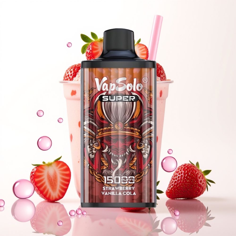 Vapsolo Super 15000 Puffs 40ml Morango Baunilha Cola 850mah Type-C