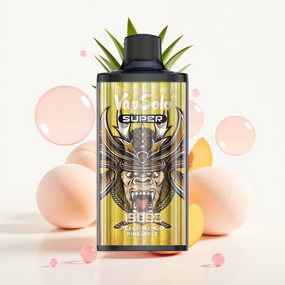 Vapsolo Super 15000 Puffs 40ml Pêssego Manga Abacaxi 850mah Type-C 20/50mg